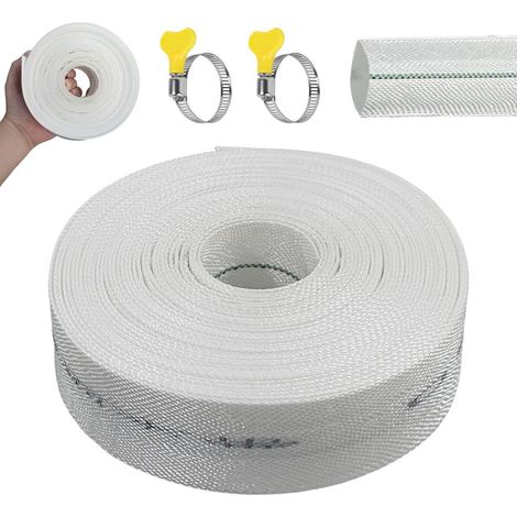 Tuyau Refoulement Plat, Tuyaux Plat en Tissu avec Collier de Serrage, Pouce Tuyau Arrosage, pour Jardin, Agriculture (10m, Ø 32mm) (1/5)