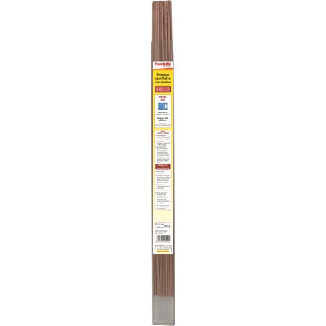 Castolin – Baguette de brasure argent 6% 2mm – Étui de 5 unités 500mm – Température de fusion 645-725°C – Pour plomberie et climatisation