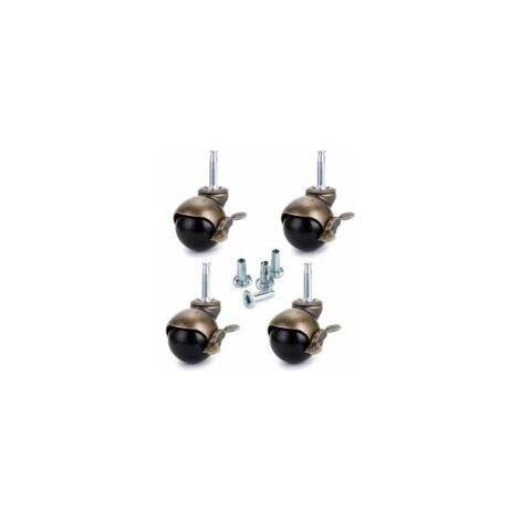 4 ruedas giratorias con freno y vástago de 40 mm - Nylon - Crezuo