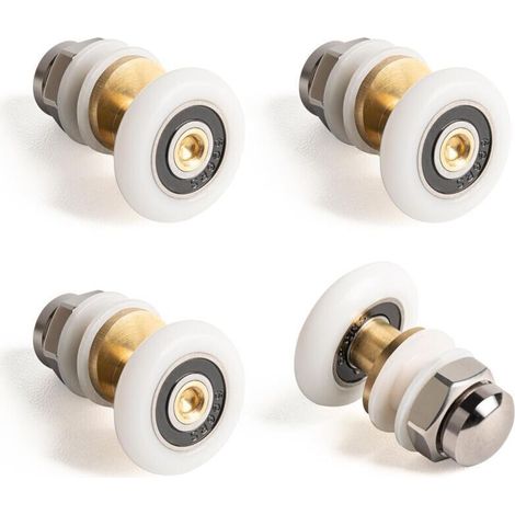 Roulettes de 25 mm pour portes de douche coulissantes, poulie excentrique pour portes de douche coulissantes, remplacement de porte en verre (1/4)