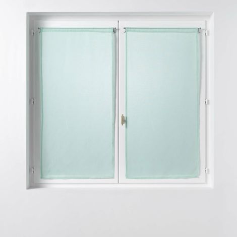 PAIRE DROITE PASSE TRINGLE 2 x 60 x 120 CM VOILE SABLE SANDRA MENTHE