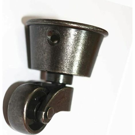 1 x Vintage Round Cup Caster, Bronze - B, for wooden furniture legs to create unique chairs, sofas and tables