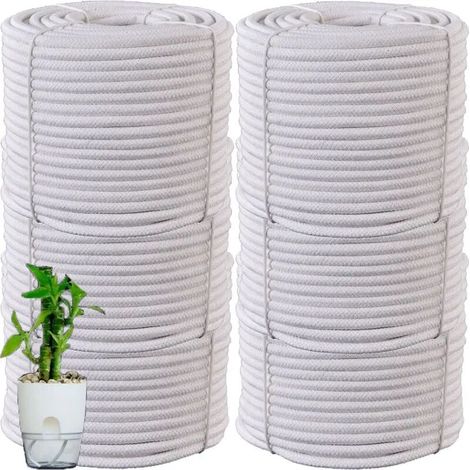 Corde en coton à arrosage automatique (5 mm - 5 m) pour pots de fleurs - Cordon absorbant - Système d'irrigation goutte à goutte automatique - Fournitures de jardin