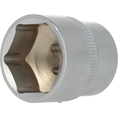 1 - Douille 6 pans - Acier chrome vanadium - Entraînement carré 3/8&34 - Taille 24 mm - Pour mécanique et bricolage - Chromé mat - 28x24 mm