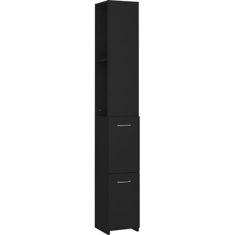 Maison Exclusive - Badschrank Schwarz 25x26,5x170 cm Holzwerkstof