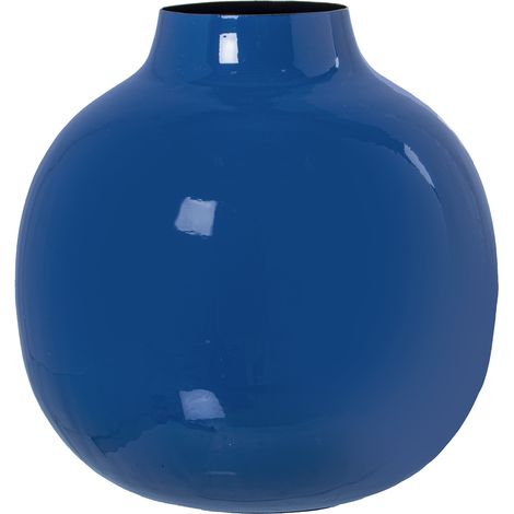 Vase Métal Émaillé Bleu °21X21 Cm (1/5)