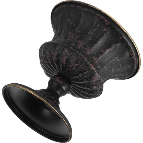 Vase Décoratif en Fer Forgé Noir, Pot de Fleurs Rétro Européen, Contenant Métallique Robuste et Inoxydable, pour Décoration Intérieure, Bureau ou Hôtel, Pot de Composition Stable (1/5)
