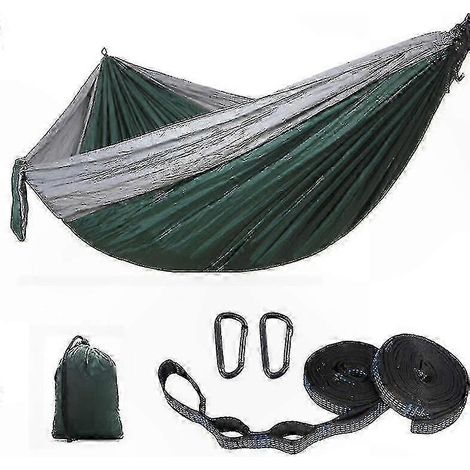 Hamac de camping portable pour une utilisation en extérieur et en intérieur, avec sangles pour arbres, taille simple/double, vert marine, taille M (1/4)