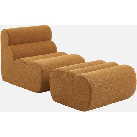 Sillón de borreguito texturizada con reposapiés