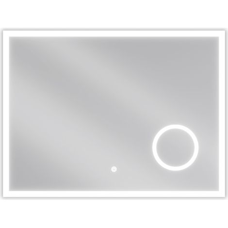 Mexen Kala specchio da bagno retroilluminato con specchietto cosmetico 80 x 60 cm, LED 6000K, antiappannamento (1/5)