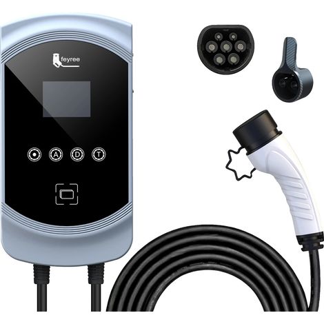 Chargeur EV, Charge intelligente, Multiples fonctionnalités de protection, 11KW 16A 3 phases, TYPE2 (1/2)