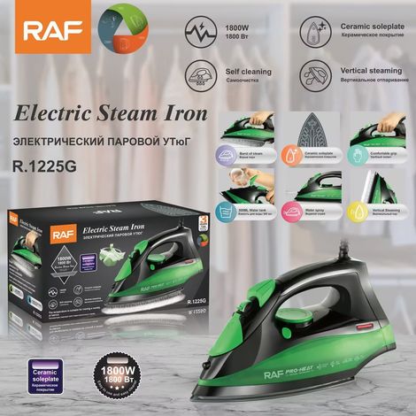 (Vert) Défroisseur vapeur aux normes européennes - Fer à repasser portable - Fer à vapeur - Spray d'eau multi-températures (1/4)