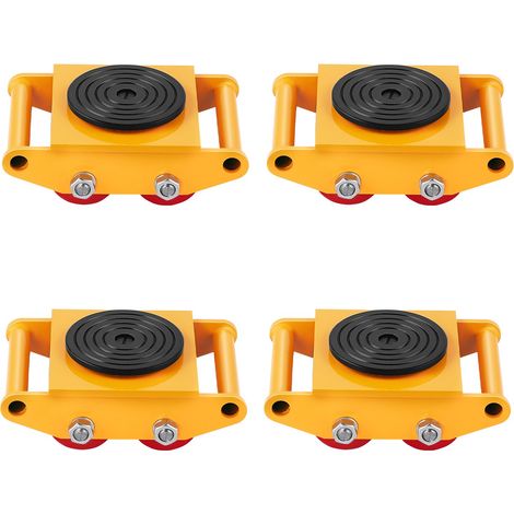 Déménageur de Machines 4PCS Chariot de Transport Charge Lourde 8 T Transporteur Équipements Industriels Acier au Carbone Socle Antidérapant Rotation 360° 4 Roues PU pour Entrepôt Atelier Usine (1/5)