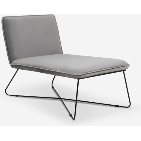 Poltrona chaise lounge design moderno minimalista in velluto Dumas - Grigio