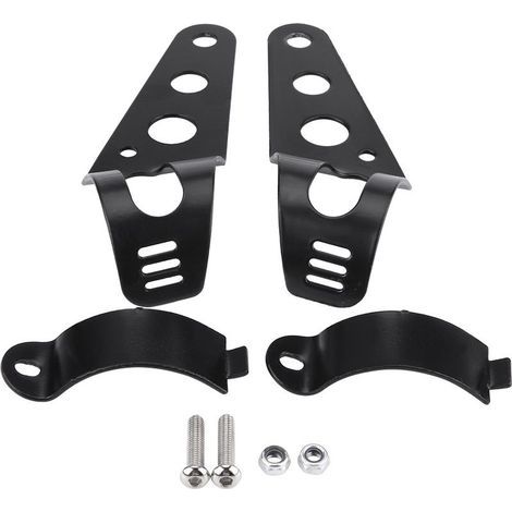 Support de Phare de Moto, Support de Montage de Phare en Fer de Grande Taille pour la Modification de Moto (Black). (1/5)