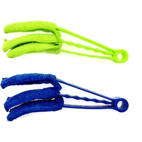 2X Brosse en Microfibre Lavable pour Stores, Nettoyeur de Stores vénitiens, Brosse plumeau pour Stores, Nettoyeur d'aération de Voiture, Outil de Nettoyage de Stores vénitiens