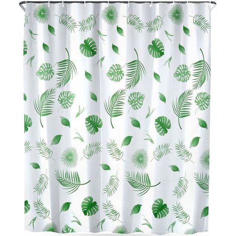 TuseRxln VILDE Duschvorhang 180 x 180 cm mit Haken – wasserdicht, umweltfreundlich, inklusive 12 Haken