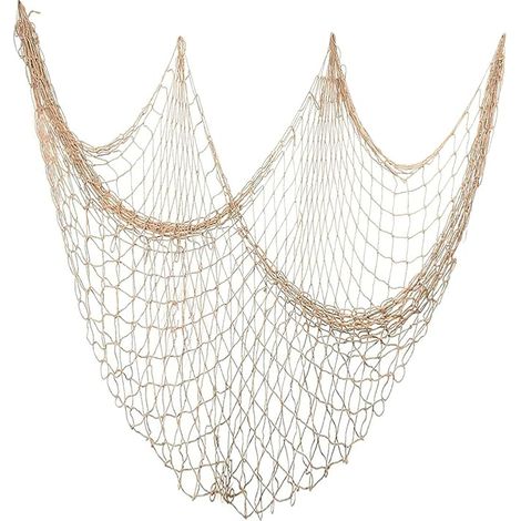 Filet de pêche décoratif, filet de pêche, filet de pêche naturel décoration murale, pour fêtes, mariages et maison. (1/5)