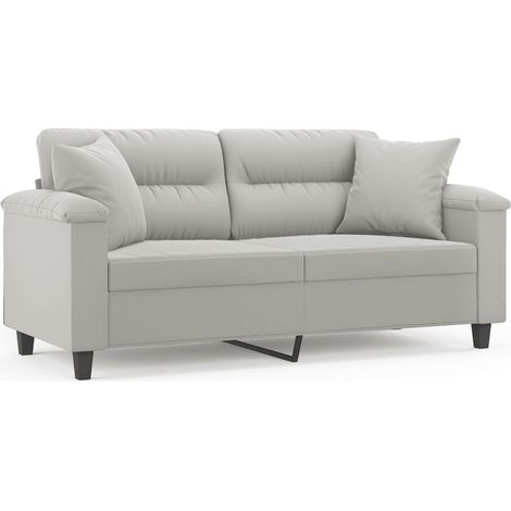 Canapé 2 places,Sofa pour Salon,Banquette avec oreillers gris clair 140 cm CFW265013 (1/5)