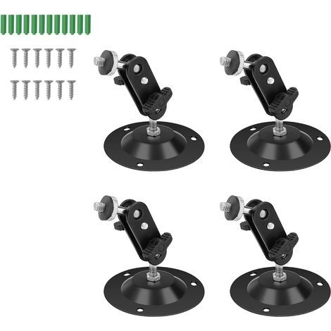 4Pièces BNoir de caméra réglable à 360 degrés,Supports muraux pour caméra, for IP Camera Camera Mount Outdoor Mount Adjustable Wall Mount,Used to Monitor Installation with Screws (1/5)
