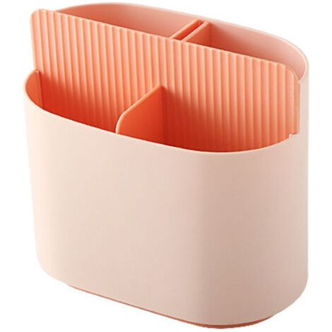Pair Porte-ustensiles de cuisine rose, repose-couteaux, rangement multifonctionnel pour cuillères et fourchettes, cage à baguettes de cuisine, égouttoir (1/3)
