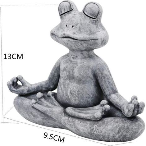 (Statue de Grenouilles)Belle statue de jardin de grenouille de méditation, décoration de jardin de grenouille de méditation, figurine de yoga animal zen