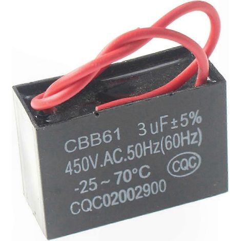 450V Run Capacitor for Fan and Motor Applications 1-20uF CBB61 Series Ceiling Exhaust-Compatible Capacitors (1/5)