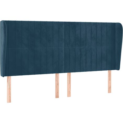 Maison Exclusive - Cabecero con orejas de terciopelo azul oscuro (1/5)