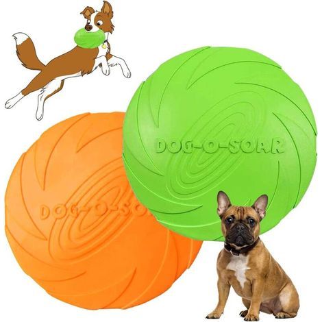 Frisbees pour chiens, lot de 2, pour jouer avec son chien. (1/5)