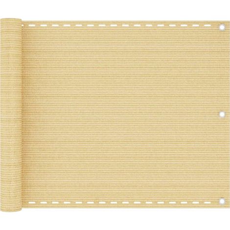 vidaXL Toldo para balcón HDPE beige 75x400 cm (1/5)
