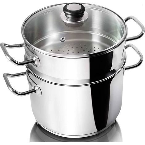 Abert Daily Plus set 3 pezzi pentola vaporiera couscoussiera acciaio induzione 24 cm