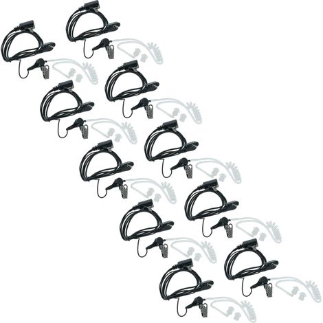 vhbw 10x Headset earpiece compatible with Yaesu Vertex VX-351, VX-354, VX-400, VX-410, VX-231, VX-246, VX-350 Radio Walkie Talkie, acoustic tube (1/5)