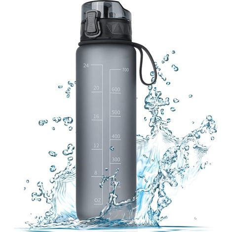 Trinkflasche 1 Liter BPA-frei mit rutschfestem Griff und auslaufsicherem Verschluss – Wasserflasche – Sportflasche (1/5)