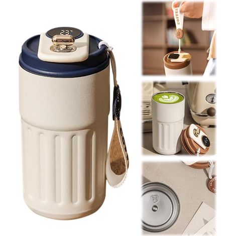Bouteille isotherme avec affichage de la température, mug isotherme pour café à emporter, bouteille isotherme à café avec affichage de la température, mug isotherme