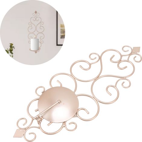 Bougeoir mural pliable en fer, plateau pour bougie parfumée, coupelle pour bougie de mariage, or champagne (1/5)