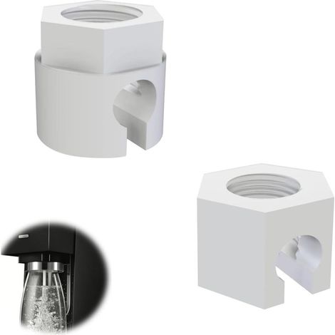 tuercas de seguridad blancas de repuesto - Accesorios prácticos para máquinas de refrescos, tuercas de repuesto para Sodastream compatibles con Jet, Spirit, Easy, Crystal, Terra, Duo, Fizzi 1.0 y 2.0 (1/5)