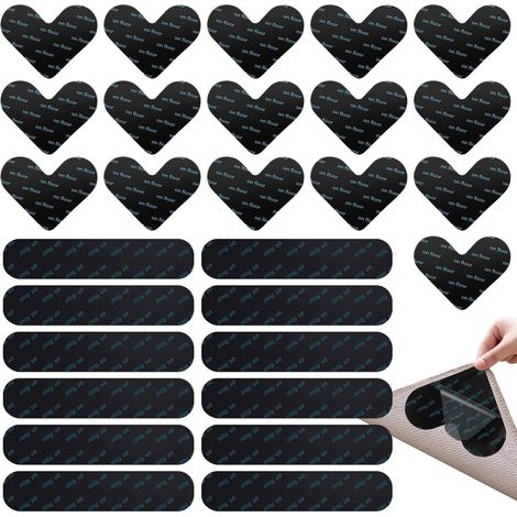 28 adhesivos antideslizantes reutilizables y lavables para alfombras, ideales para suelos lisos como mármol y madera.