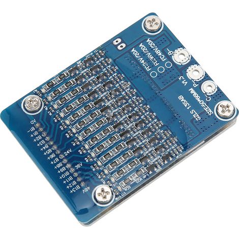 Carte PCB de gestion de batterie (BMS) avec fonction d'équilibrage pour cellules Li-ion 18650 13S 48V 20A (1/5)