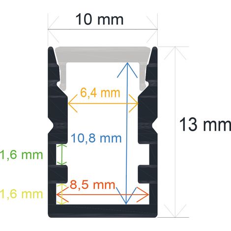 Profilo Led di superficie 10x13mm Opale 2m 161013 (1/4)