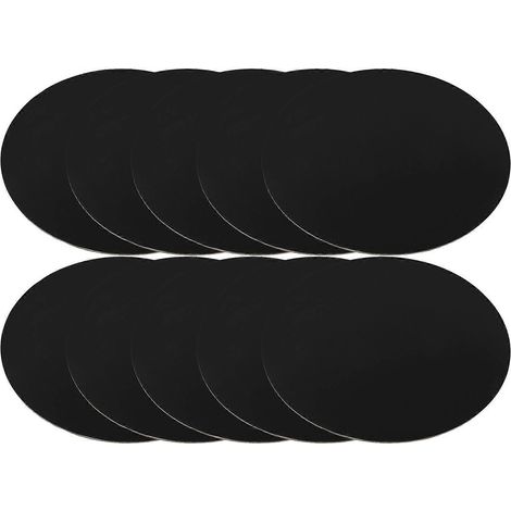 Dessous de verre noirs à gâteaux avec revêtement antiadhésif pour une présentation et un rangement stables, 10 dessous de verre ronds en papier