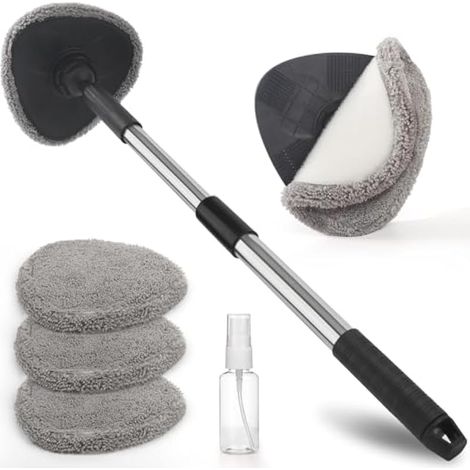 Nettoyant pour vitres de Voiture, 62 cm, avec 3 tampons en Microfibre et vaporisateurs, nettoyant pour Pare-Brise avec poignée Extensible (1/4)