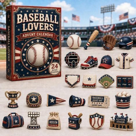 Calendrier avent sport 2026 2D baseball patriotique