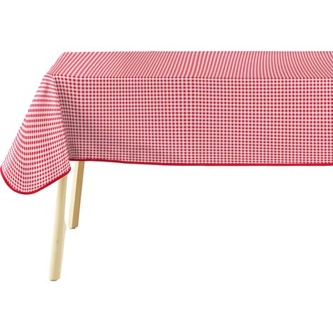 Rechteckige Tischdecke im roten Mini-Vichy-Karomuster, 140 x 240 cm (1/4)