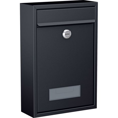 Basi 2170-1305 BK 100M Boîte aux lettres acier anthracite (mat) avec serrure à clé A188302 (1/2)