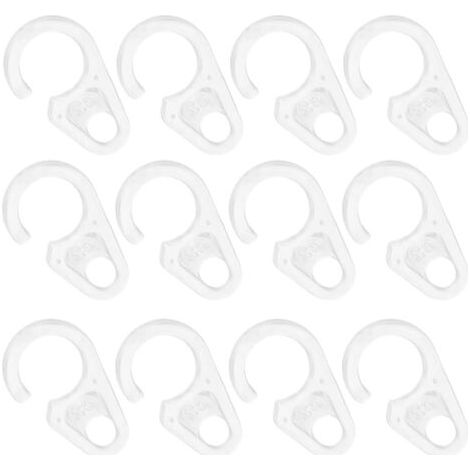 30 pièces Lot de Crochets Rideau Plastique pour Anneaux Bois et Métal Support Fiable et Design Invisible pour Salle de Bain et Fenêtres Fixation Sécurisée et Adaptable (1/5)