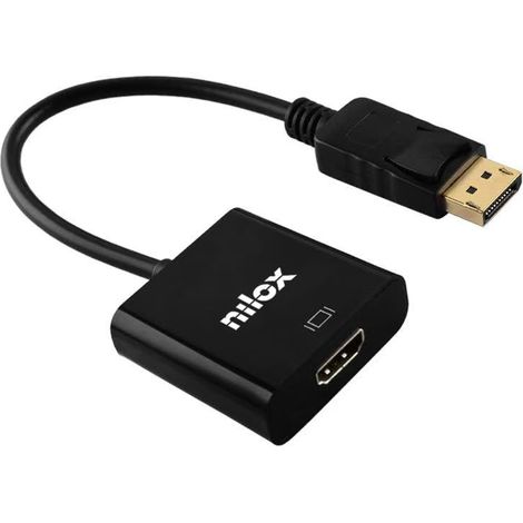 Nilox, Adaptador DisplayPort a HDMI 4K 60Hz, DP Macho a HDMI Hembra