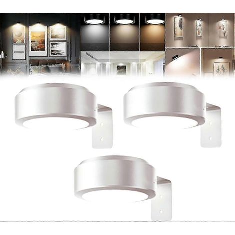 Lot de 3 lampes pour tableaux lampes pour affiches éclairage LED magnétique sans fil rechargeable 3 températures de couleur - Blanc (1/5)