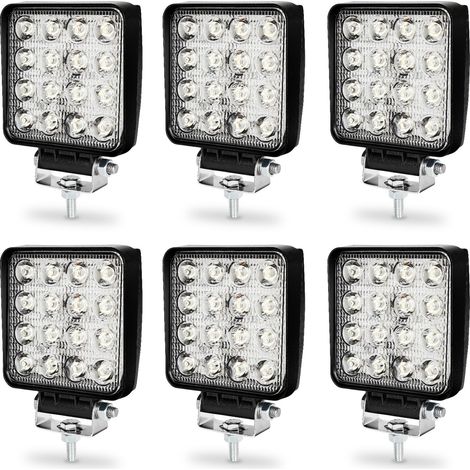 Randaco 6 Fari 48W Quadrato Faretto Led Da Lavoro 16 Led Da 3W Di Profondità Auto Barca (1/5)