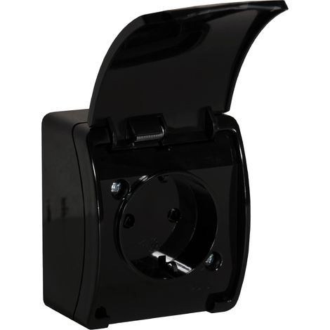 ORNO OE-7105/B Enchufe 2x2P+Z IP44 (Tipo francés) (Negro)