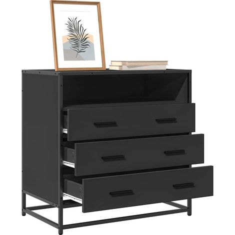 Schubladenschrank Schwarz 70x41x70 cm Holzwerkstoff